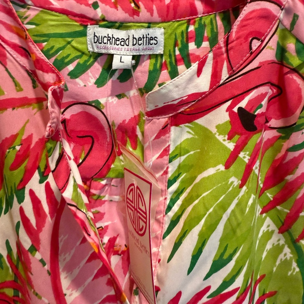 NWT Buckhead Betties Flamingo Shirt size L - Picture 3 of 11